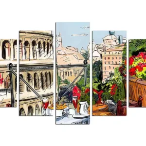 Nedsatt pris Canvastavla City 5-pack Flerfärgad 20x60 cm - Inredning