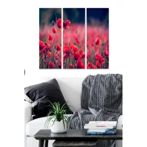 Tavla Floral 3-pack Flerfärgad 20x50 cm - Inredning Populärt val