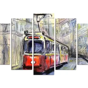 Billig Canvastavla Vehicles 5-pack Flerfärgad 20x60 cm - Inredning