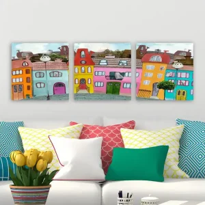 Utförsäljning Dekorativ Canvastavla 3-Delar 30x30 cm Flerfärgad - Inredning