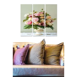 Beställ idag Tavla Floral 3-pack Flerfärgad 20x50 cm - Inredning