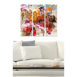 Bästa pris Canvastavla Abstract 3-pack Flerfärgad 20x50 cm - Inredning