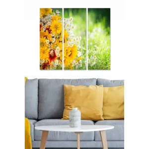 Canvastavla Floral 3-pack Flerfärgad 20x50 cm - Inredning Fri frakt