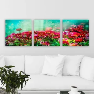 Snabb leverans Dekorativ Canvastavla 3-Delar 30x30 cm Flerfärgad - Inredning