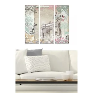 Nedsatt pris Canvastavla Floral 3-pack Flerfärgad 20x50 cm - Inredning