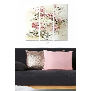 Tavla Floral 3-pack Flerfärgad 20x50 cm - Inredning Lågt pris