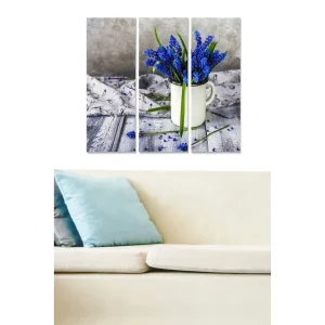 Canvastavla Floral 3-pack Flerfärgad 20x50 cm - Inredning Billig