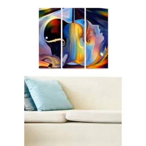 Canvastavla Abstract 3-pack Flerfärgad 20x50 cm - Inredning Beställ idag