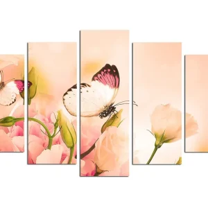 Beställ idag Canvastavla Animals Butterfly 5-pack Flerfärgad 20x60 cm - Inredning