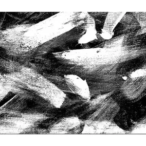 Beställ nu Canvastavla 70x100 cm - Abstrakt komposition med kraftfulla svarta och vita penseldrag Svart / Vit - Inredning