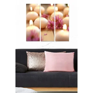 Snabb leverans Canvastavla Floral 3-pack Flerfärgad 20x50 cm - Inredning
