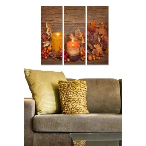 Kampanjpris Canvastavla Floral 3-pack Flerfärgad 20x50 cm - Inredning