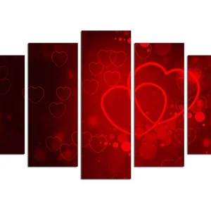 Kampanjpris Canvastavla Christmas Love 5-pack Flerfärgad 20x60 cm - Inredning