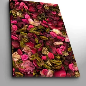 Lågt pris Canvastavla 70x100 cm - Färgsprakande samling av torkade blommor och blad Rosa / Grön / Brun - Inredning