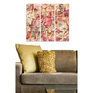 Tavla Floral 3-pack Flerfärgad 20x50 cm - Inredning Extra rabatt