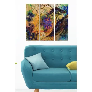 Tavla Abstract 3-pack Flerfärgad 20x50 cm - Inredning Rabatt