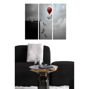 Canvastavla Abstract 3-pack Flerfärgad 20x50 cm - Inredning Outlet