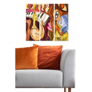 Canvastavla Music 3-pack Flerfärgad 20x50 cm - Inredning Premium