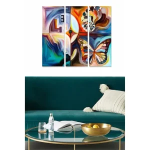 Canvastavla Abstract 3-pack Flerfärgad 20x50 cm - Inredning Populär