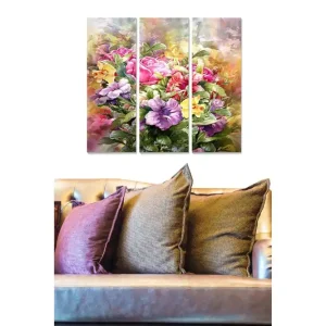 Kampanjpris Tavla Floral 3-pack Flerfärgad 20x50 cm - Inredning
