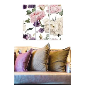 Tavla Floral 3-pack Flerfärgad 20x50 cm - Inredning Billigare