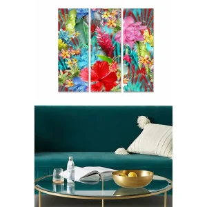Tavla Floral 3-pack Flerfärgad 20x50 cm - Inredning Billigare
