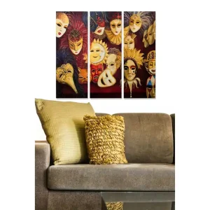 Rabatt Canvastavla Abstract 3-pack Flerfärgad 20x50 cm - Inredning