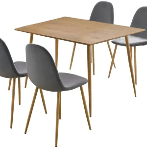 Begränsat antal KOOTENAI Matgrupp 120 cm Grå/Natur - Möbler