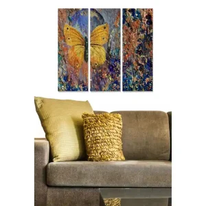 Sista chansen Canvastavla Abstract 3-pack Flerfärgad 20x50 cm - Inredning