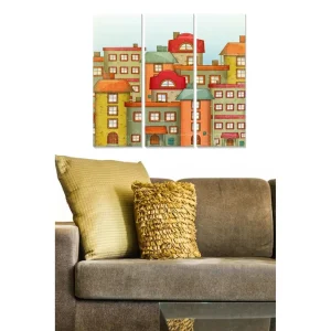 Köp online Canvastavla City 3-pack Flerfärgad 20x50 cm - Inredning