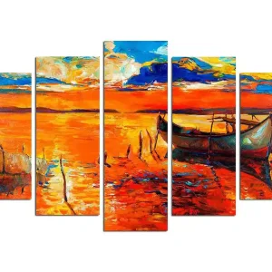 Canvastavla Nature 5-pack Flerfärgad 20x60 cm - Inredning Begränsat antal