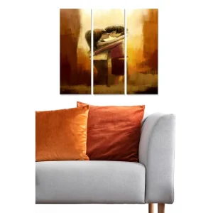 Endast denna vecka Canvastavla Abstract 3-pack Flerfärgad 20x50 cm - Inredning