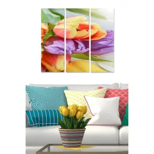 Tavla Floral 3-pack Flerfärgad 20x50 cm - Inredning I lager