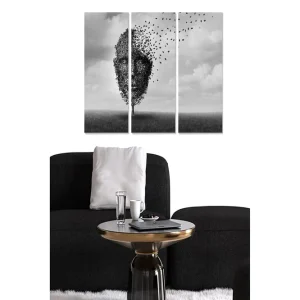 Billigare Canvastavla Abstract 3-pack Flerfärgad 20x50 cm - Inredning