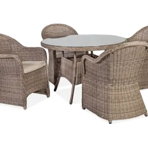 Toscana Matgrupp Utomhus 110 cm inkl 4 Utefåtöljer - Utemöbler Snabb frakt