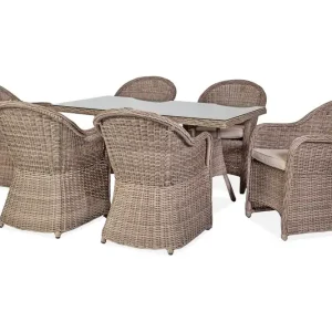 Toscana Matgrupp Utomhus 140 cm inkl 6 Utestolar - Utemöbler Reapris