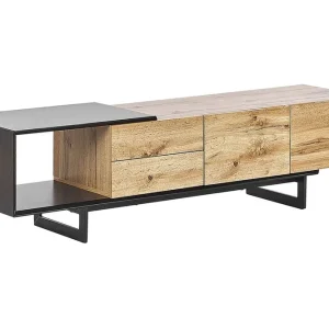 TALAMONE TV-bänk 160x39 cm Ljust Trä/Svart - Möbler Handla nu