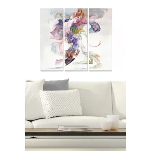 Rabatt Canvastavla Abstract 3-pack Flerfärgad 20x50 cm - Inredning