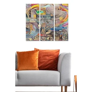 Canvastavla Abstract 3-pack Flerfärgad 20x50 cm - Inredning Snabb frakt
