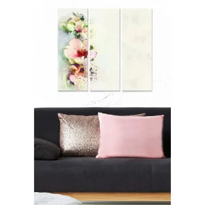 Billigare Tavla Floral 3-pack Flerfärgad 20x50 cm - Inredning