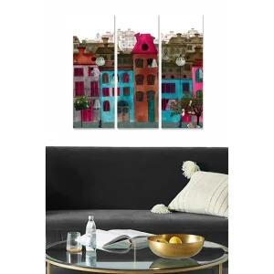 Lägg i varukorgen Canvastavla City 3-pack Flerfärgad 20x50 cm - Inredning