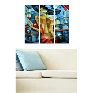 Bästa pris Tavla Abstract 3-pack Flerfärgad 20x50 cm - Inredning