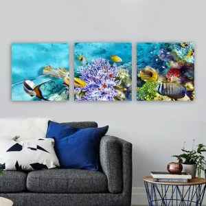 Dekorativ Canvastavla 3-Delar 30x30 cm Flerfärgad - Inredning Premium