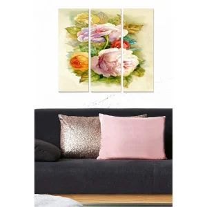 Canvastavla Floral 3-pack Flerfärgad 20x50 cm - Inredning Bästa pris