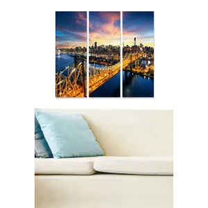 Canvastavla City 3-pack Flerfärgad 20x50 cm - Inredning Bästa pris