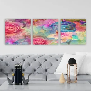 Dekorativ Canvastavla 3-Delar 30x30 cm Flerfärgad - Inredning Rabatter