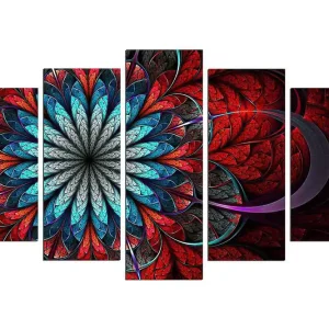 Dekorativ MDF-målning 5-Delar 20x60 cm Flerfärgad - Inredning Fri frakt