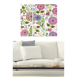 Canvastavla Floral 3-pack Flerfärgad 20x50 cm - Inredning Säker betalning