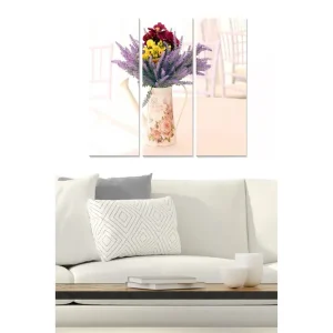 Populärt val Canvastavla Floral 3-pack Flerfärgad 20x50 cm - Inredning