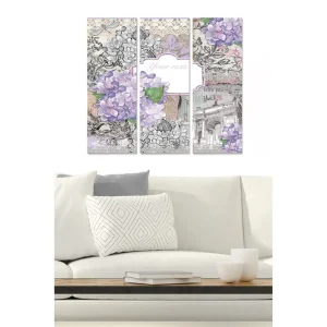Canvastavla Floral 3-pack Flerfärgad 20x50 cm - Inredning Sista chansen